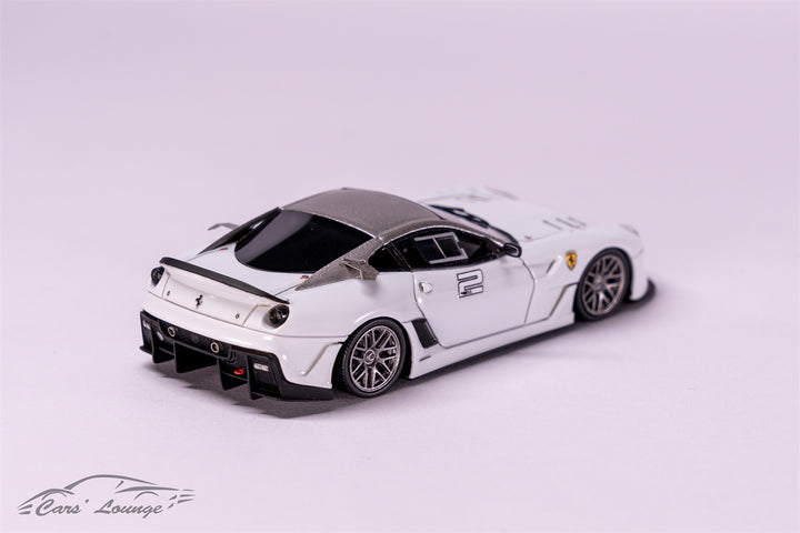 Ferrari 599XX 1:64 Scale Sealed Resin Model by Cars Lounge Rear View in White