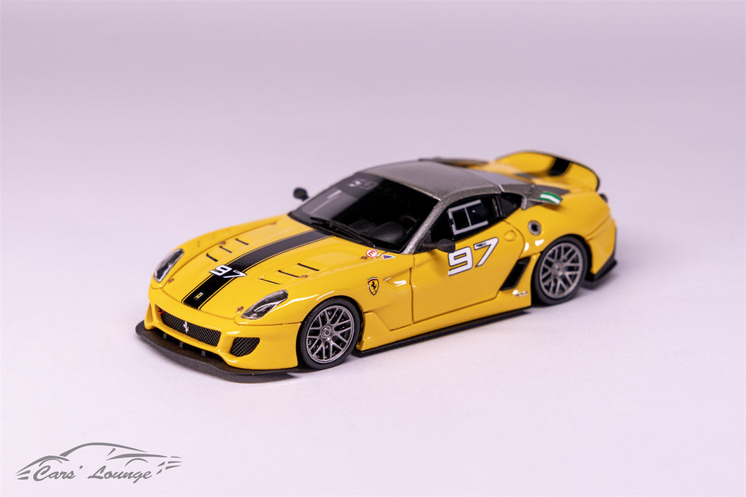 Ferrari 599XX 1:64 Scale Sealed Resin Model by Cars Lounge Front and Side View in Yelllow