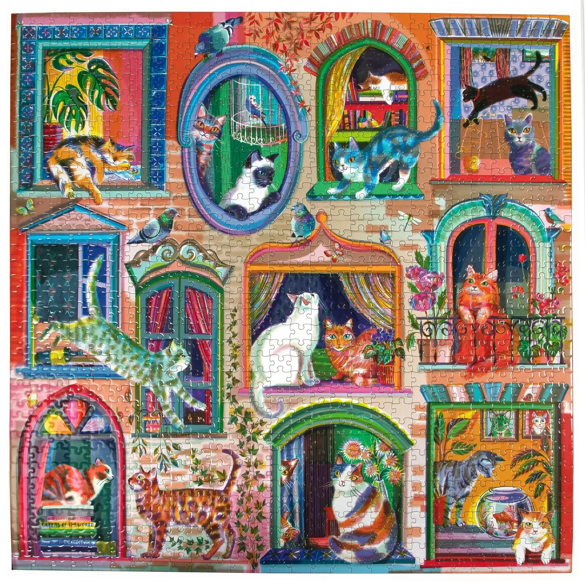 Cats in Windows 1000 Piece Jigsaw Puzzle eeBoo 2