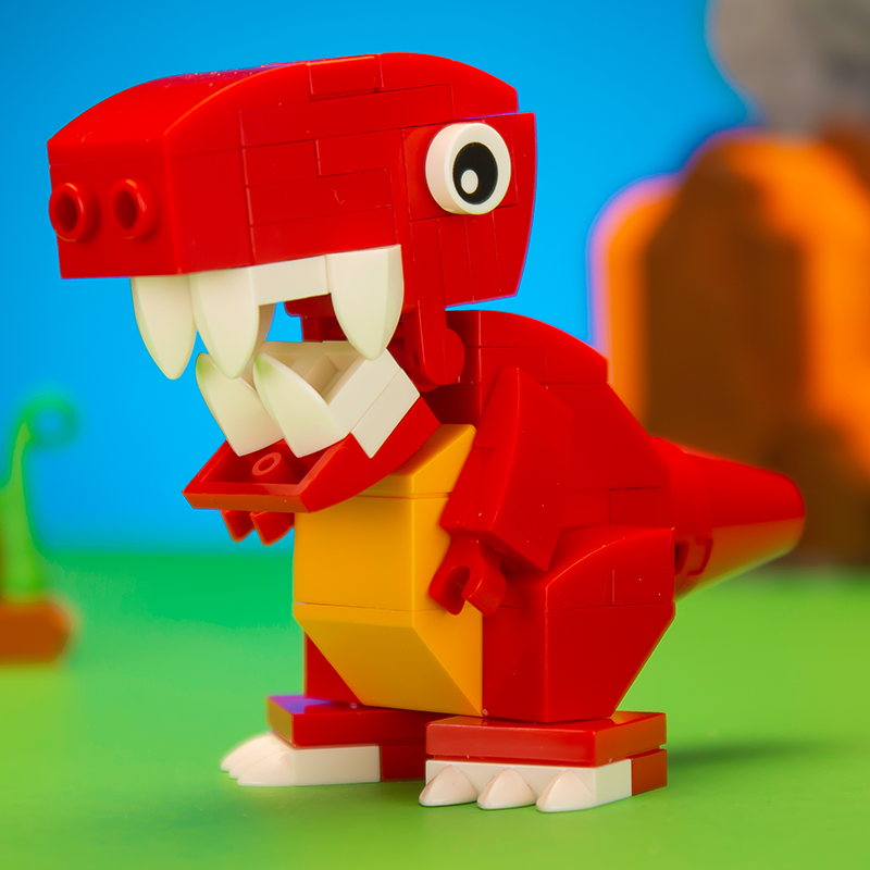 Baby T-Rex Dinosaur Building Set made with LEGO parts - B3 Customs 3