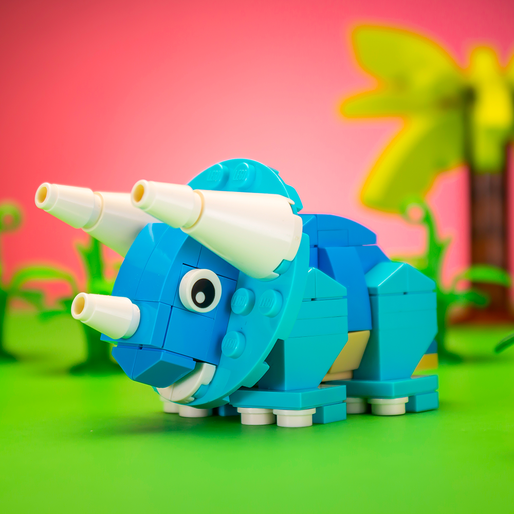 Triceratops - Custom Dinosaur Set made using LEGO parts - B3 Customs 3