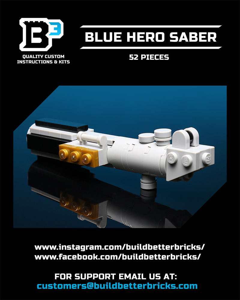 Luke's Blue Lightsaber Building Kit made using LEGO parts - B3 Customs 2