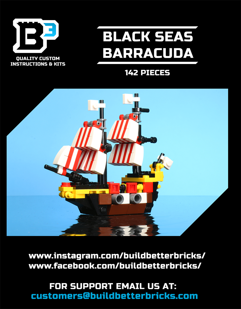 Custom Mini Black Seas Barracuda with Captain Brickbeard Minifigure 2