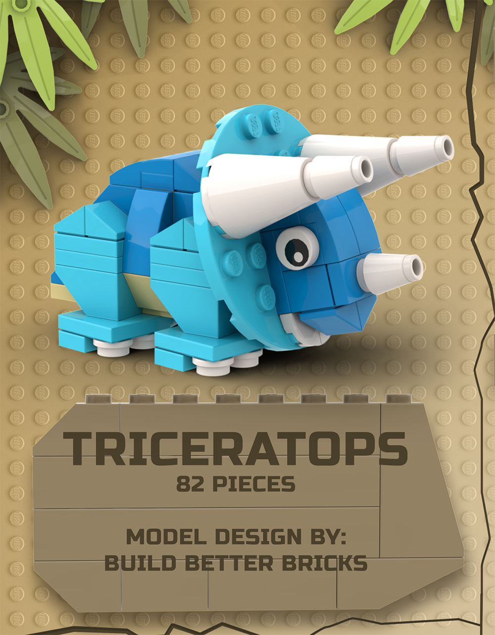 Triceratops - Custom Dinosaur Set made using LEGO parts - B3 Customs 2