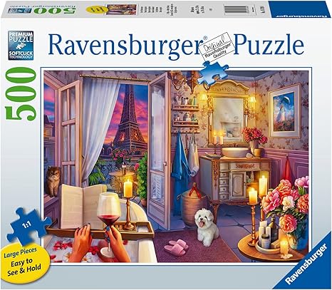 Ravensburger Cozy Bathroom Puzzle - 500-Piece Large Format Jigsaw Puzzle