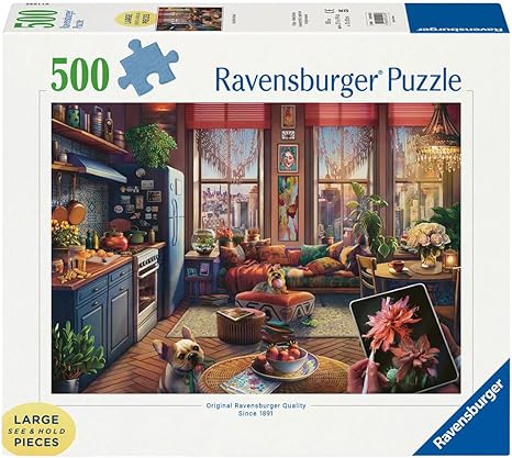 Ravensburger Cozy Boho Studio Puzzle - 500-Piece Large Format Jigsaw Puzzle