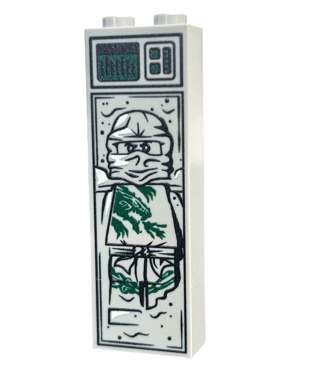 Green Ninja in Carbonite (1x2x5 Brick) for Lego