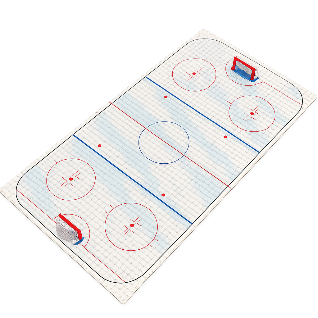 Ice hockey rink baseplate set for LEGO compatible minifigures