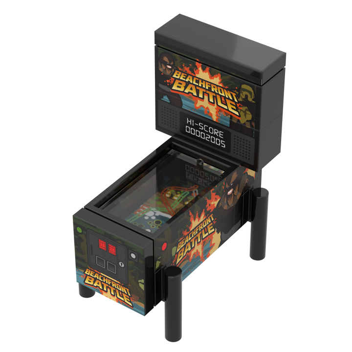 Beachfront Battle Brick Wars LEGO® compatible pinball arcade machine by B3 Customs