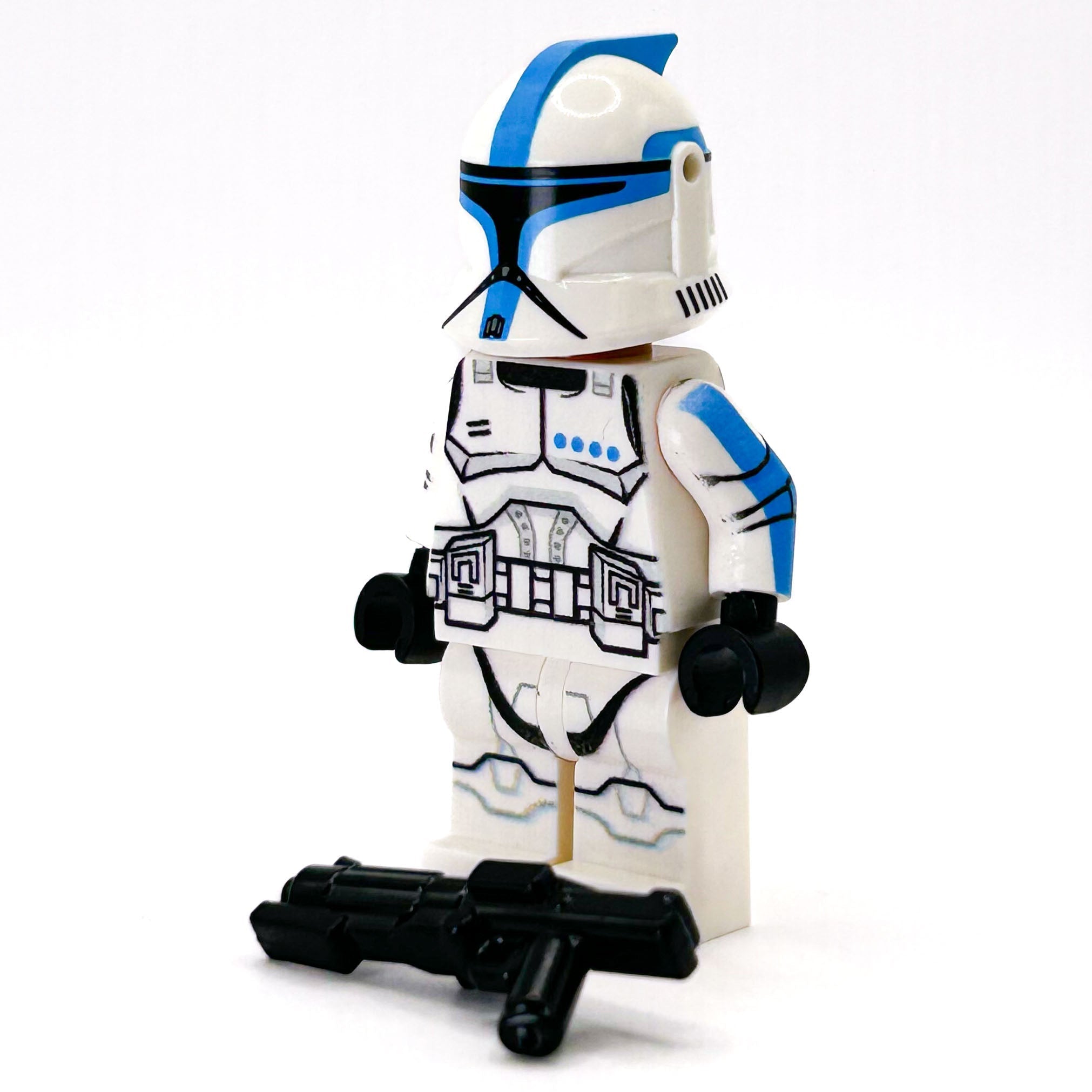 Custom Lieutenant Clone Trooper (Dark Azure, Phase 1) Minifig made using LEGO parts