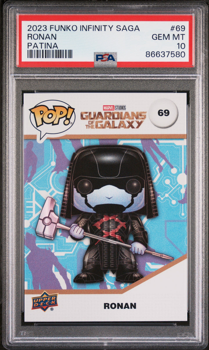2023 UPPER DECK FUNKO POP MARVEL  RONAN PATINA #69  PSA 10