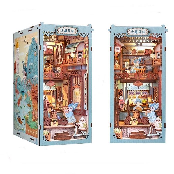 Book Nook Wizardi Miniature - Azure Phoenix Lodge Roombox Kit-0
