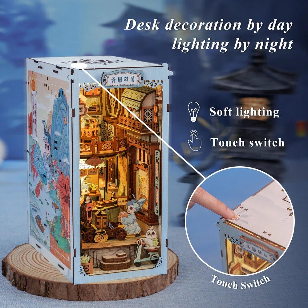 Book Nook Wizardi Miniature - Azure Phoenix Lodge Roombox Kit-3