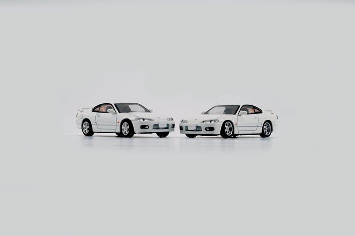 Nissan Silvia S15 WHITE / SILVER / YELLOW - RHD 1:64 BM Creations Twin Front View