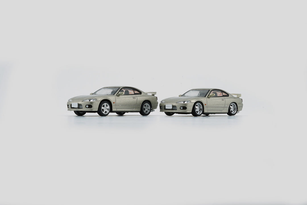 Nissan Silvia S15 WHITE / SILVER / YELLOW - RHD 1:64 BM Creations Silver Twin Front View