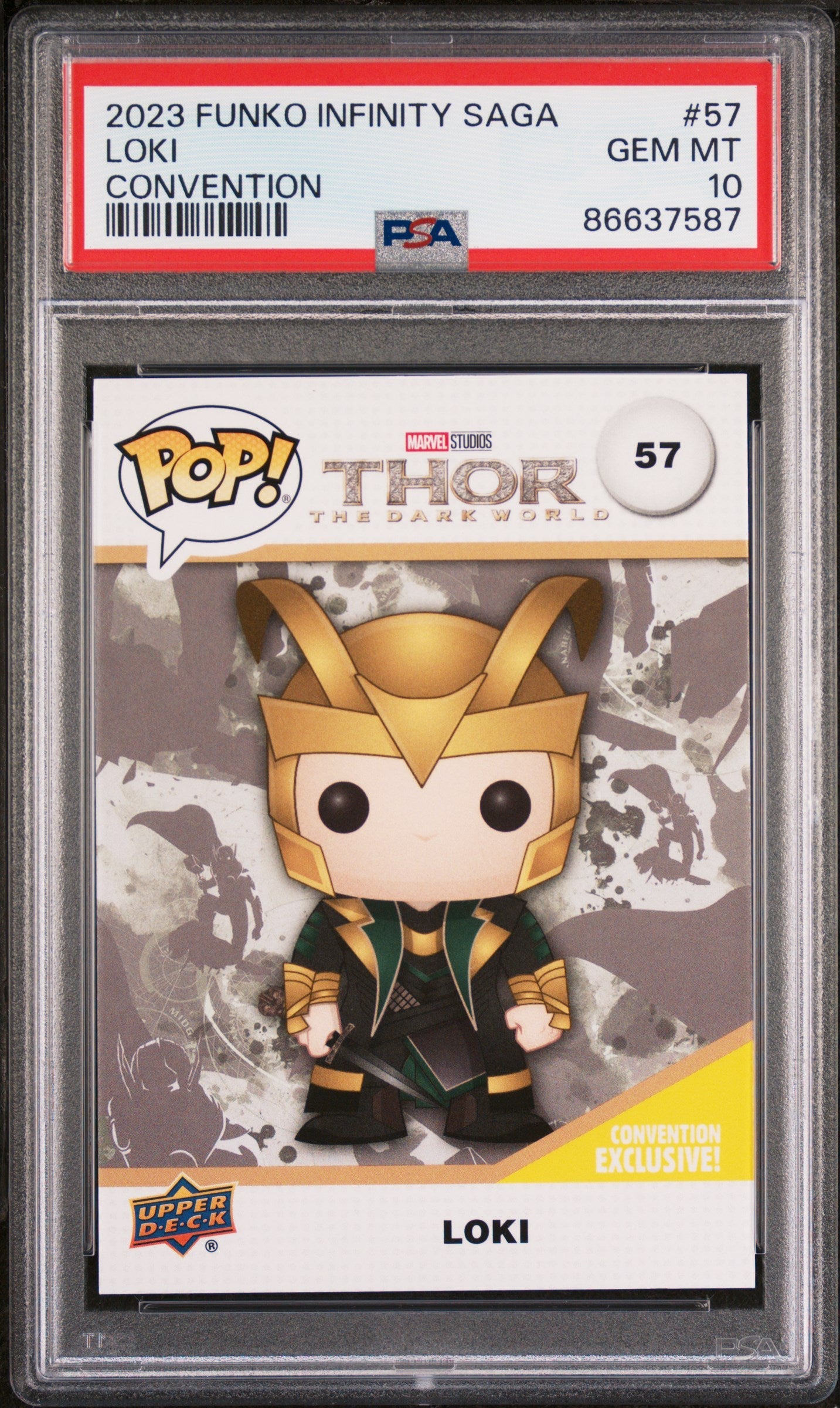 2023 UPPER DECK FUNKO POP MARVEL  LOKI CONVENTION #57  PSA 10