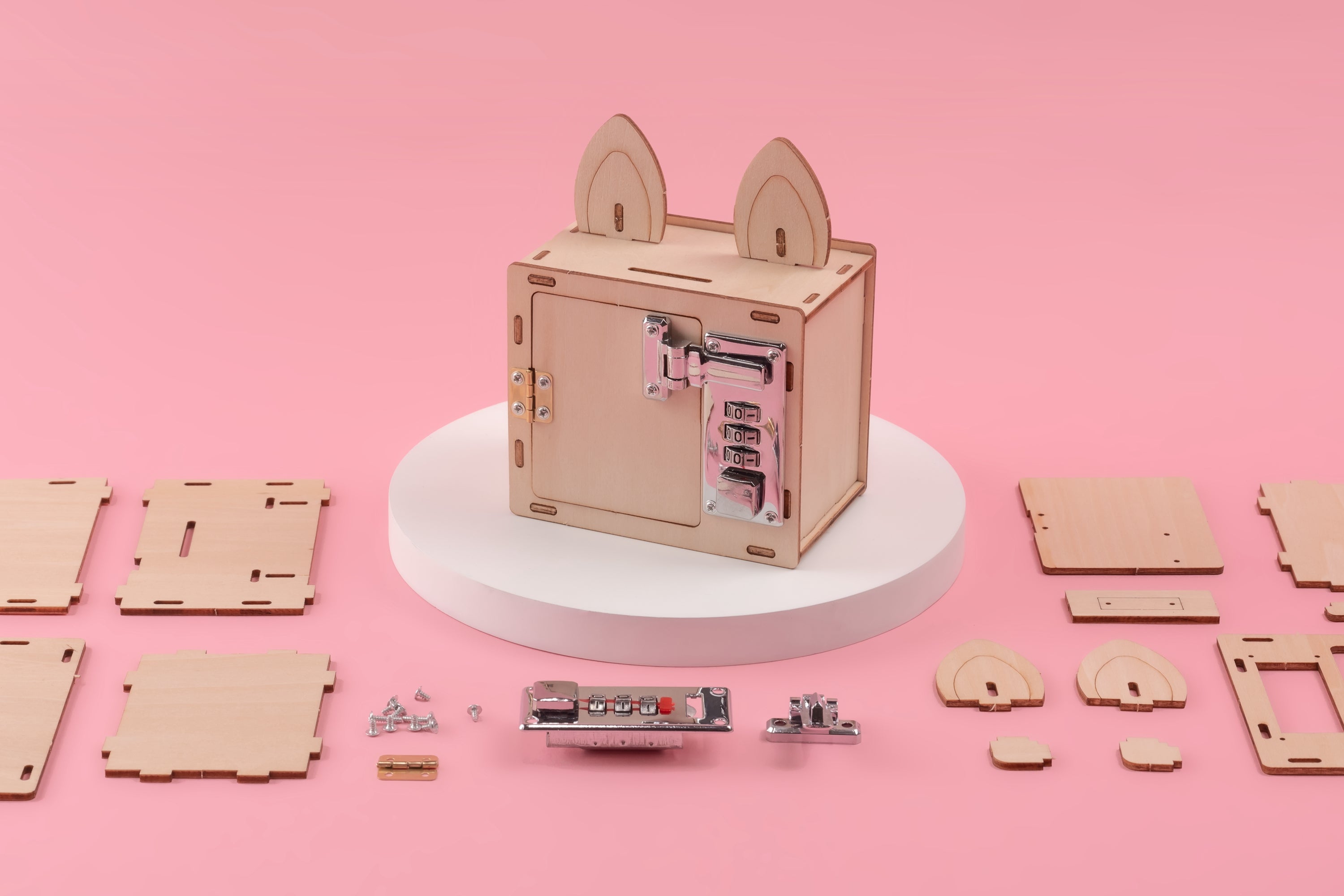 Combination Lock Box & Phone Holder DIY Kit, Educational STEM Toy 3