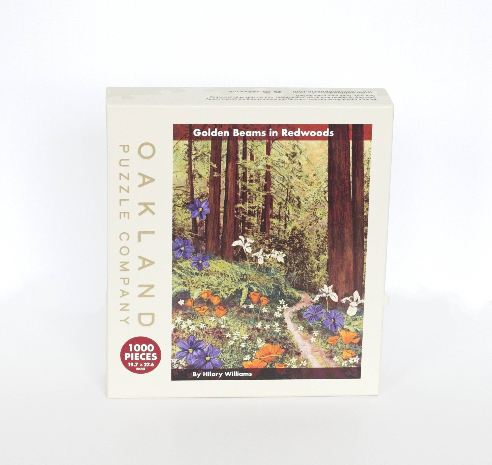 Golden Beams in Redwoods Puzzle – 1000 Pieces of California Forest Art by Hilary Williams 2