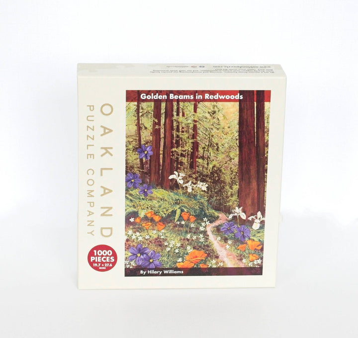 Golden Beams in Redwoods Puzzle – 1000 Pieces of California Forest Art by Hilary Williams 2