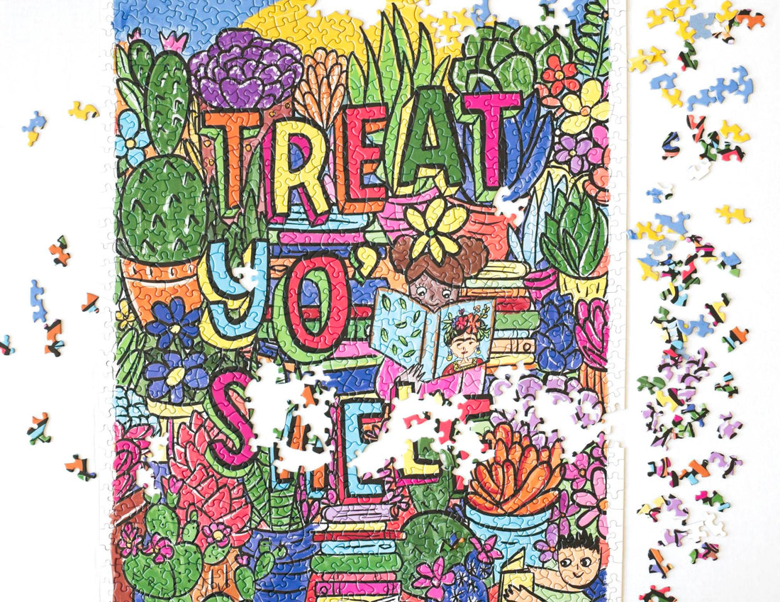 Treat Yo Shelf Puzzle by Susana Sanchez-Young 1000 Piece Book and Plant Lovers Jigsaw 8