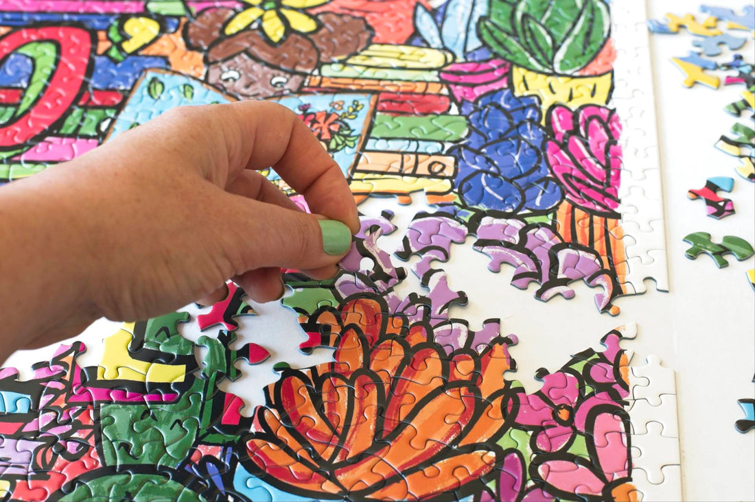 Treat Yo Shelf Puzzle by Susana Sanchez-Young 1000 Piece Book and Plant Lovers Jigsaw 6