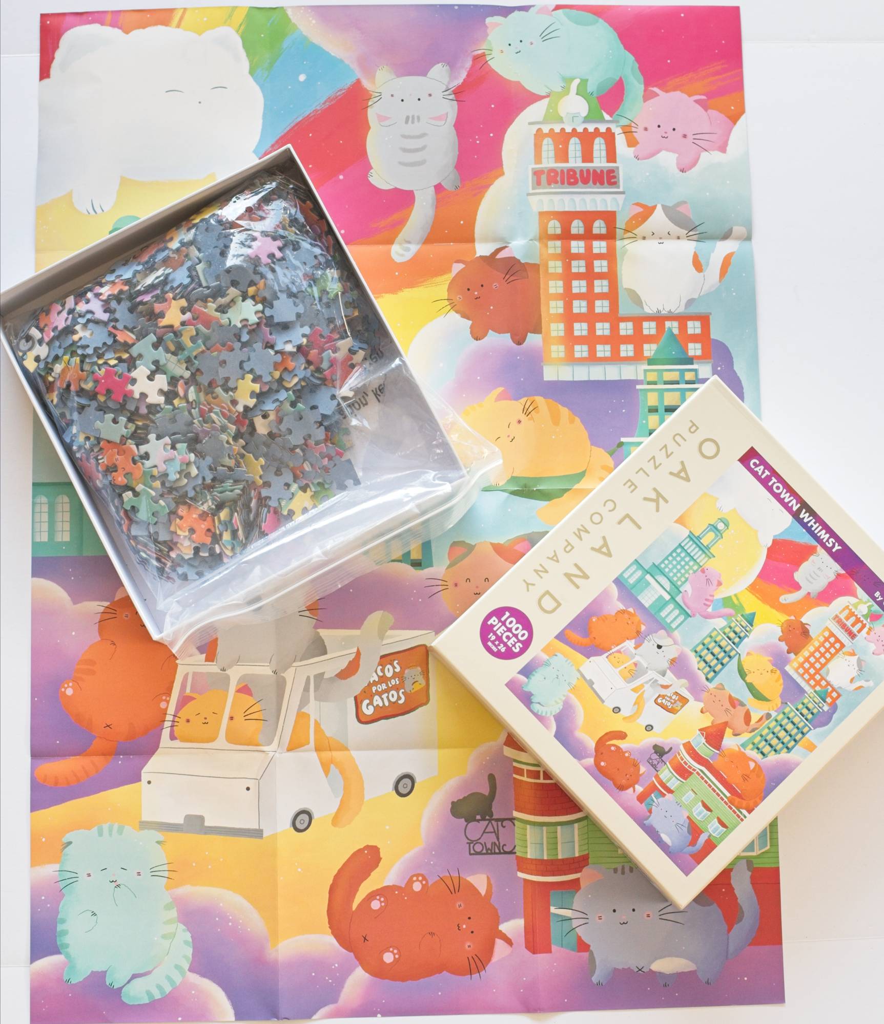 Cat Town Whimsy 1000-piece Jigsaw Puzzle by ChubCatArt 2