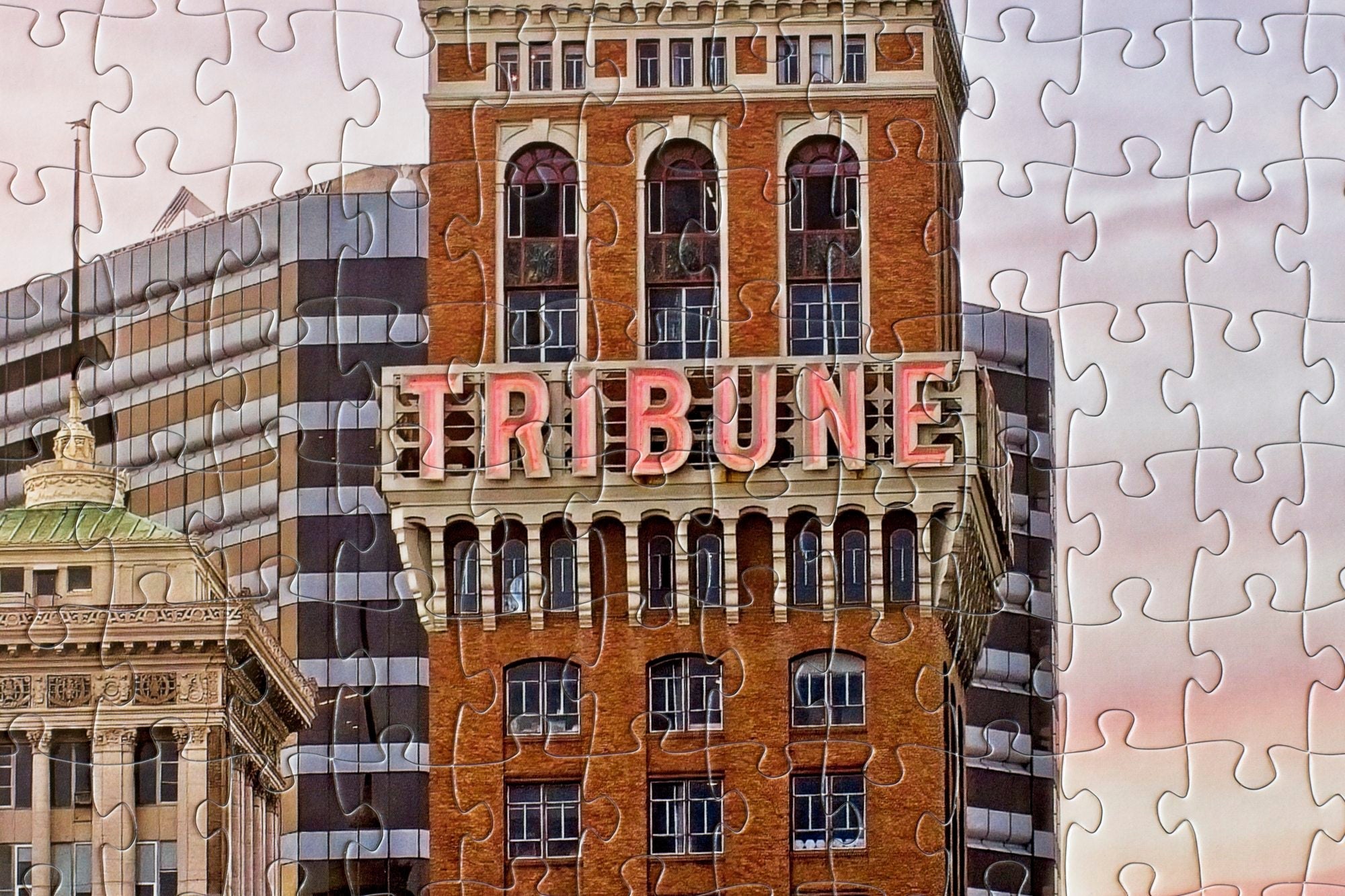 Tribune Tower Puzzle by DeAnna Tibbs 500 Piece Downtown Oakland Skyline Jigsaw 4