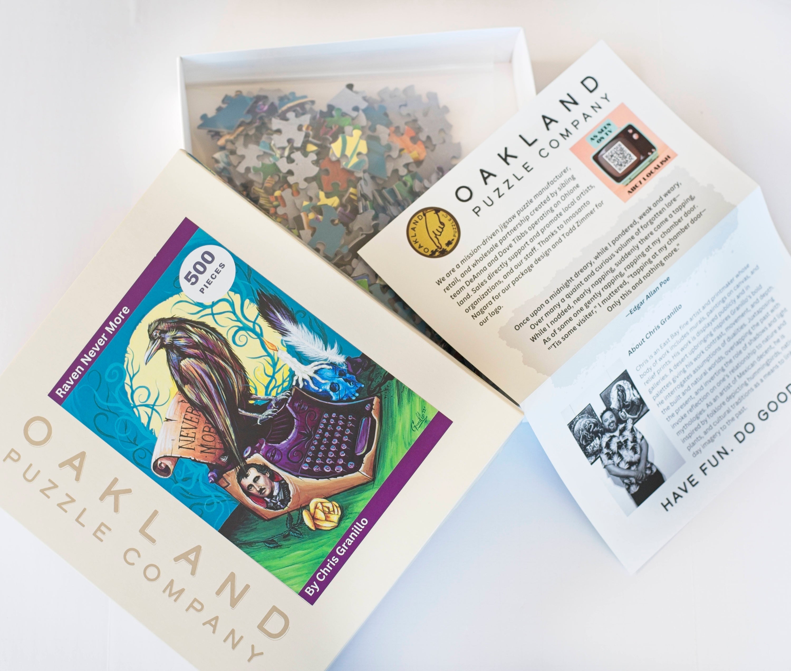 Raven Never More Puzzle by Chris Granillo 500 Piece Edgar Allan Poe Inspired Gothic Art Jigsaw 2