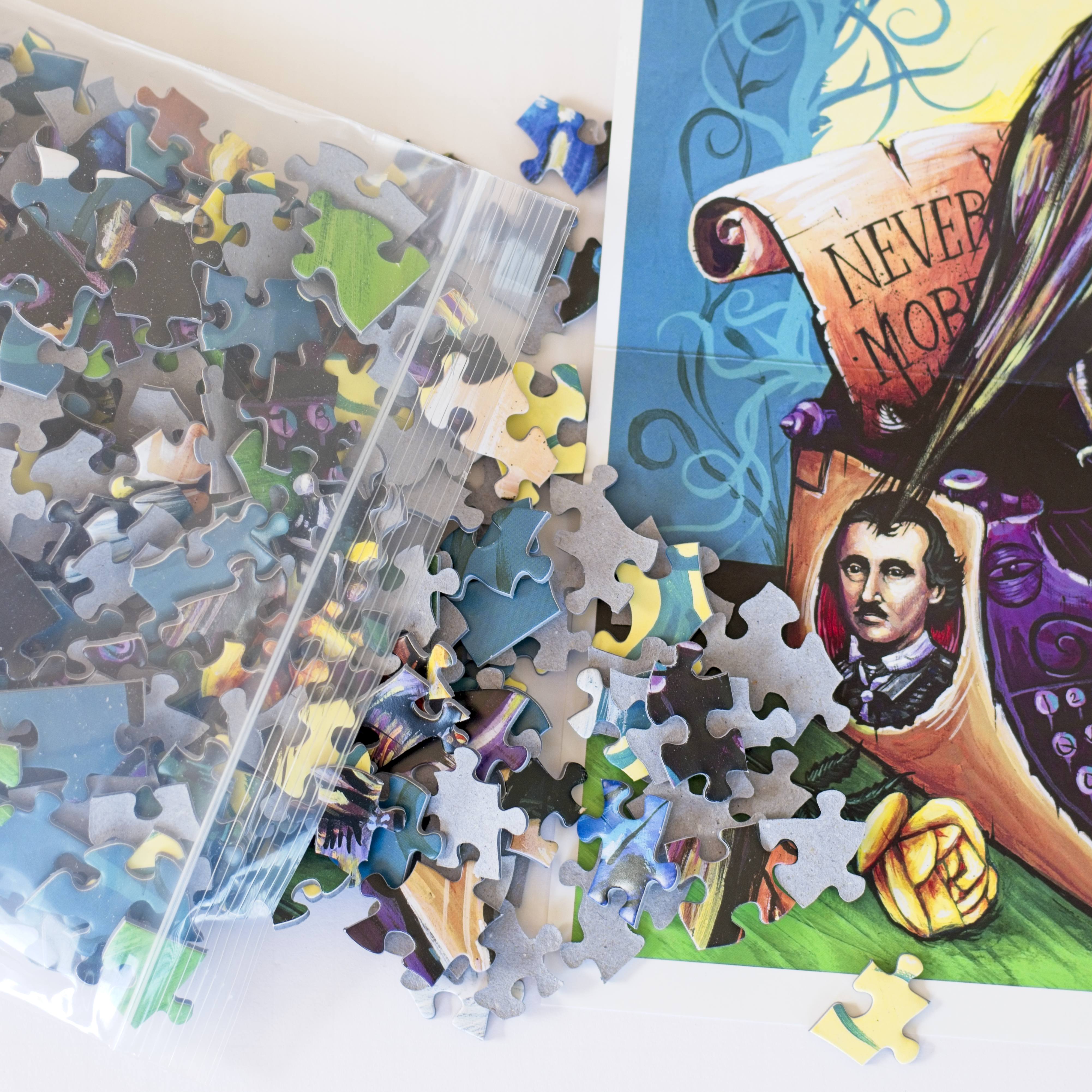 Raven Never More Puzzle by Chris Granillo 500 Piece Edgar Allan Poe Inspired Gothic Art Jigsaw 3