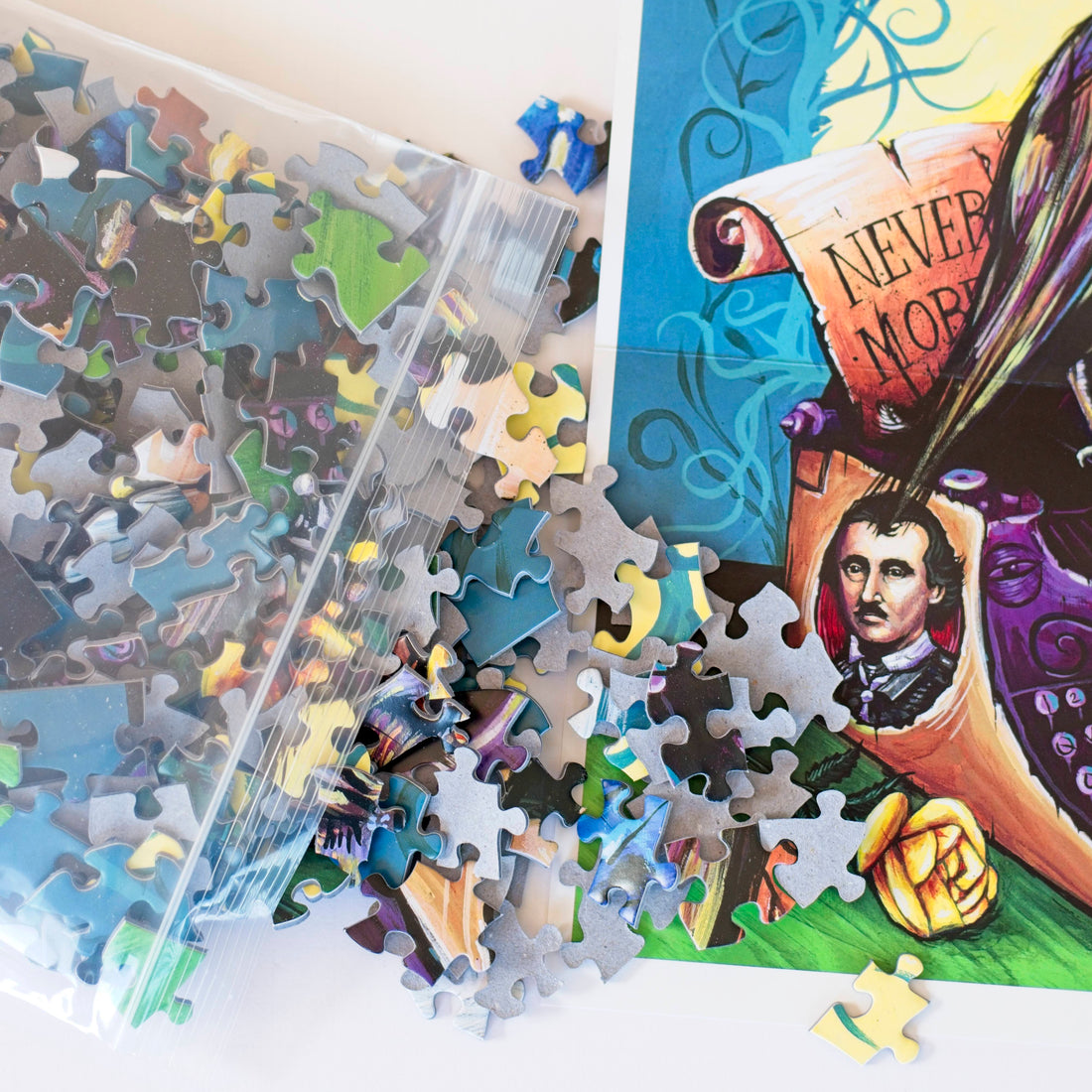 Raven Never More Puzzle by Chris Granillo 500 Piece Edgar Allan Poe Inspired Gothic Art Jigsaw 3