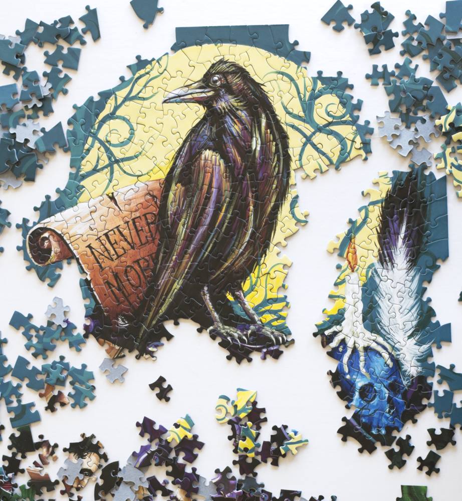 Raven Never More Puzzle by Chris Granillo 500 Piece Edgar Allan Poe Inspired Gothic Art Jigsaw 4