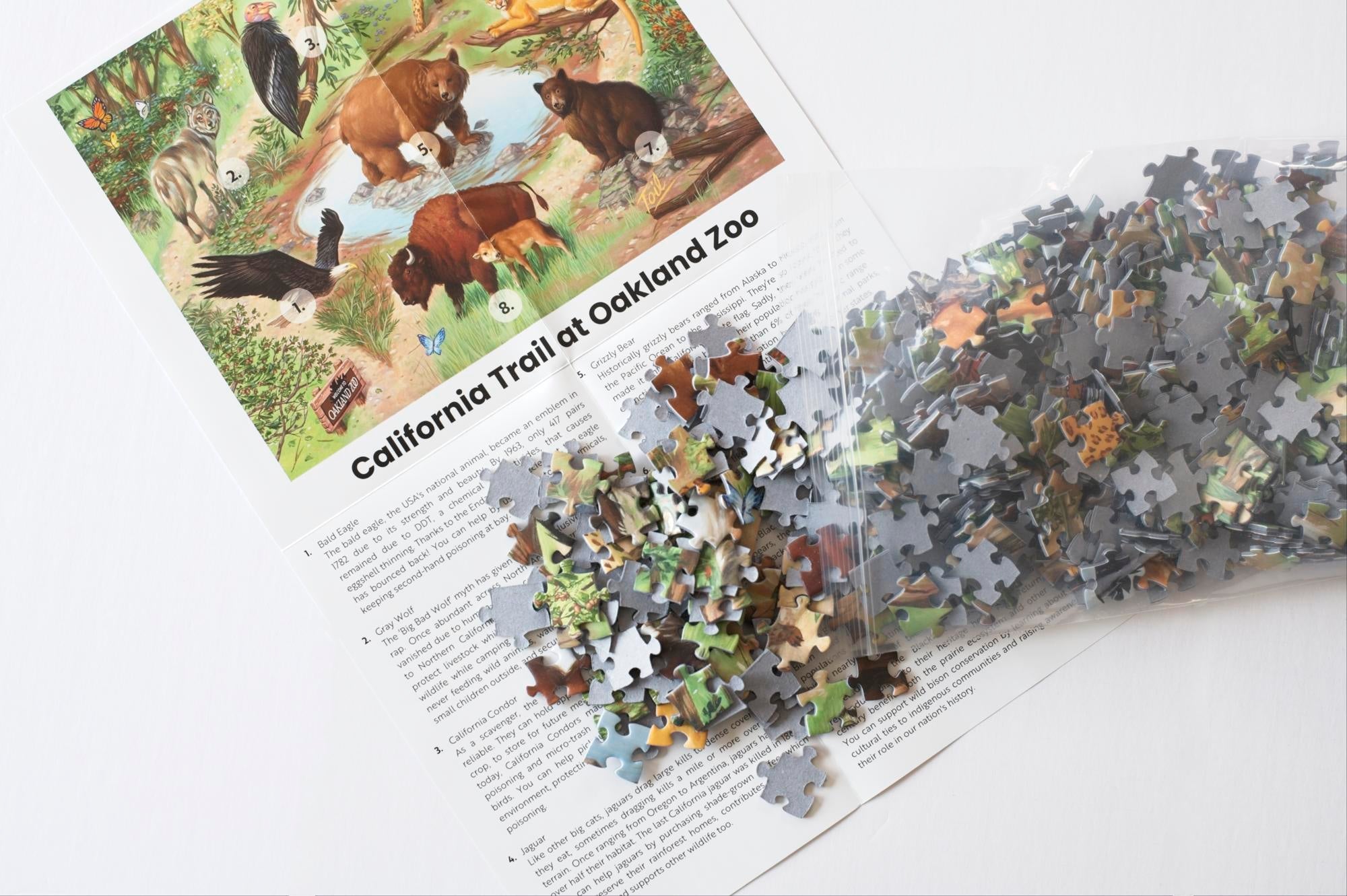 California Trail Puzzle – Oakland Zoo Wildlife Art by Les Toil (500 Pieces) 4