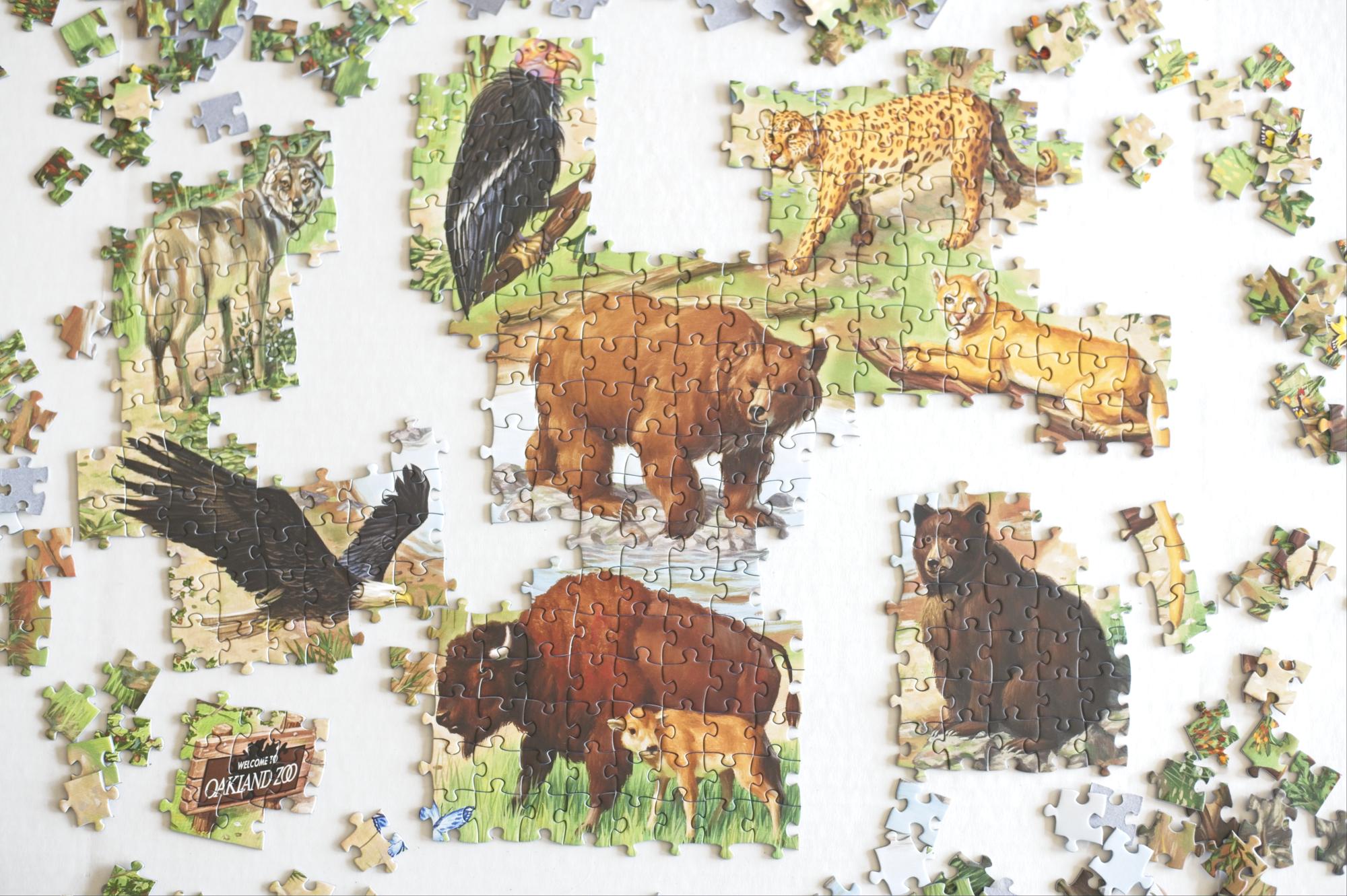 California Trail Puzzle – Oakland Zoo Wildlife Art by Les Toil (500 Pieces) 3
