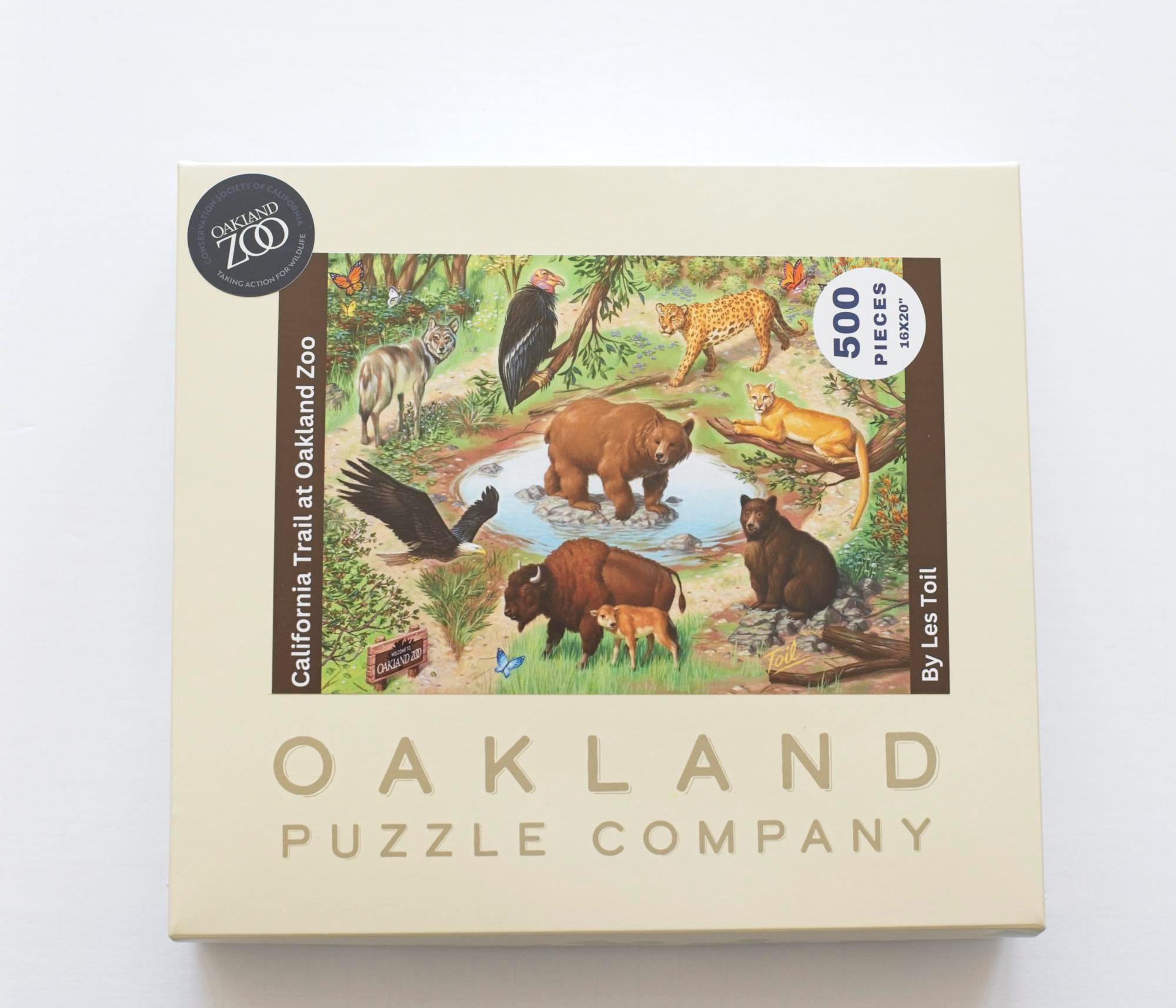 California Trail Puzzle – Oakland Zoo Wildlife Art by Les Toil (500 Pieces) 5