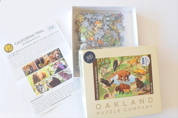California Trail Puzzle – Oakland Zoo Wildlife Art by Les Toil (500 Pieces) 2