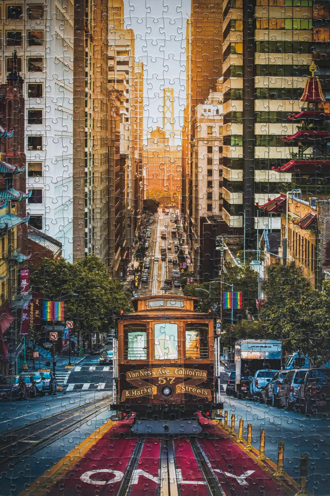 California St Cable Car Puzzle – San Francisco Photography by Emanuel DeSousa (500 Pieces)
