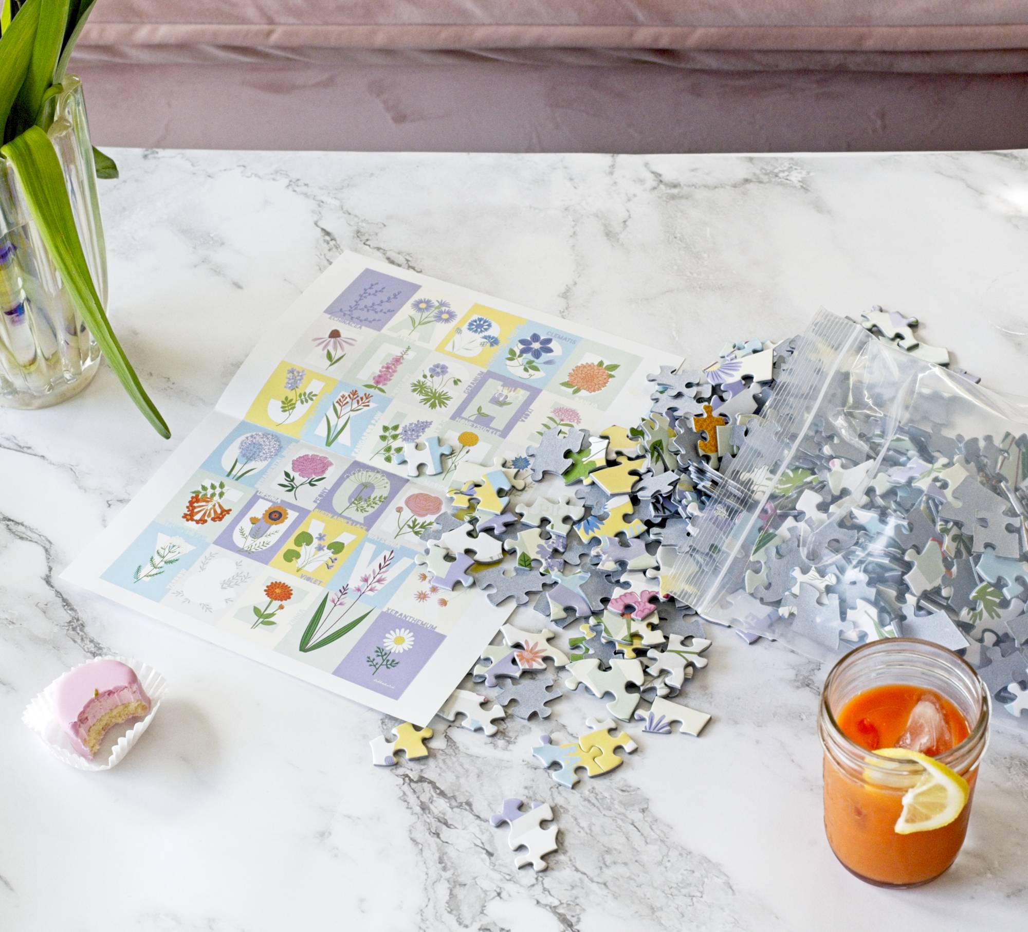 ABC Flowers Puzzle Artwork by Artist Lellobird (500 Pieces) 4