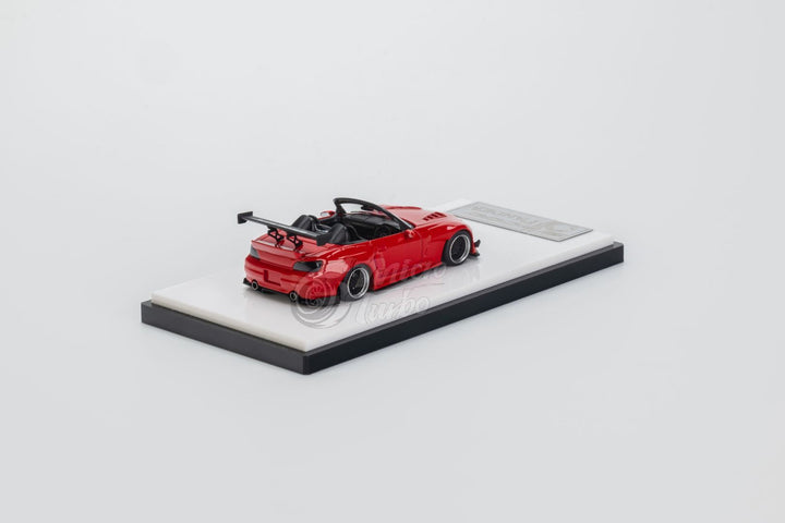 Honda S2000 Roadster Pandem Rocket Bunny Aero Kit in Red 1:64 by Microturbo Mounted Rear View