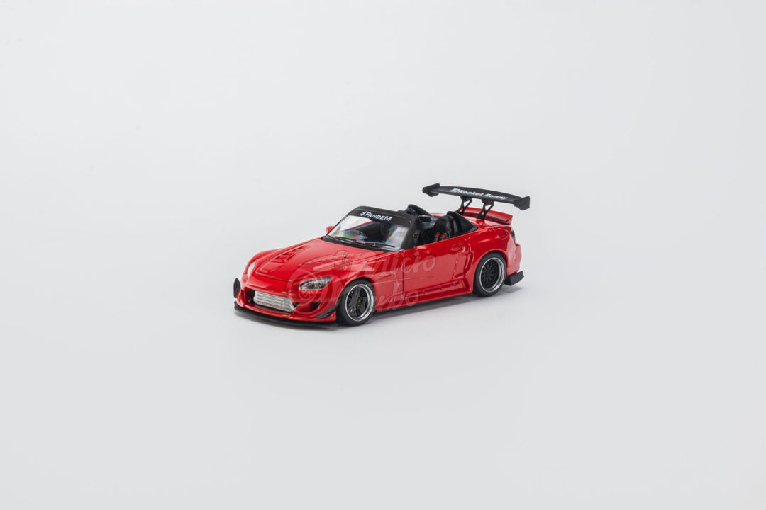 Honda S2000 Roadster Pandem Rocket Bunny Aero Kit in Red 1:64 by Microturbo Driver Angled Front View