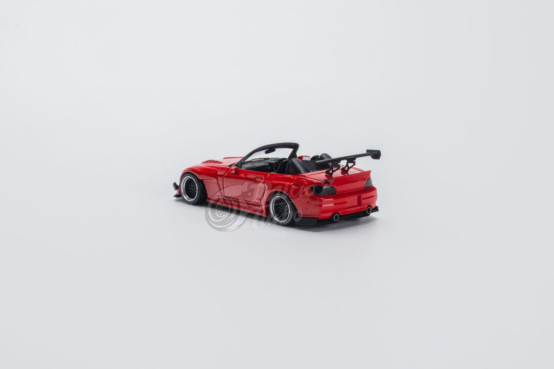 Honda S2000 Roadster Pandem Rocket Bunny Aero Kit in Red 1:64 by Microturbo Left Side Angled View