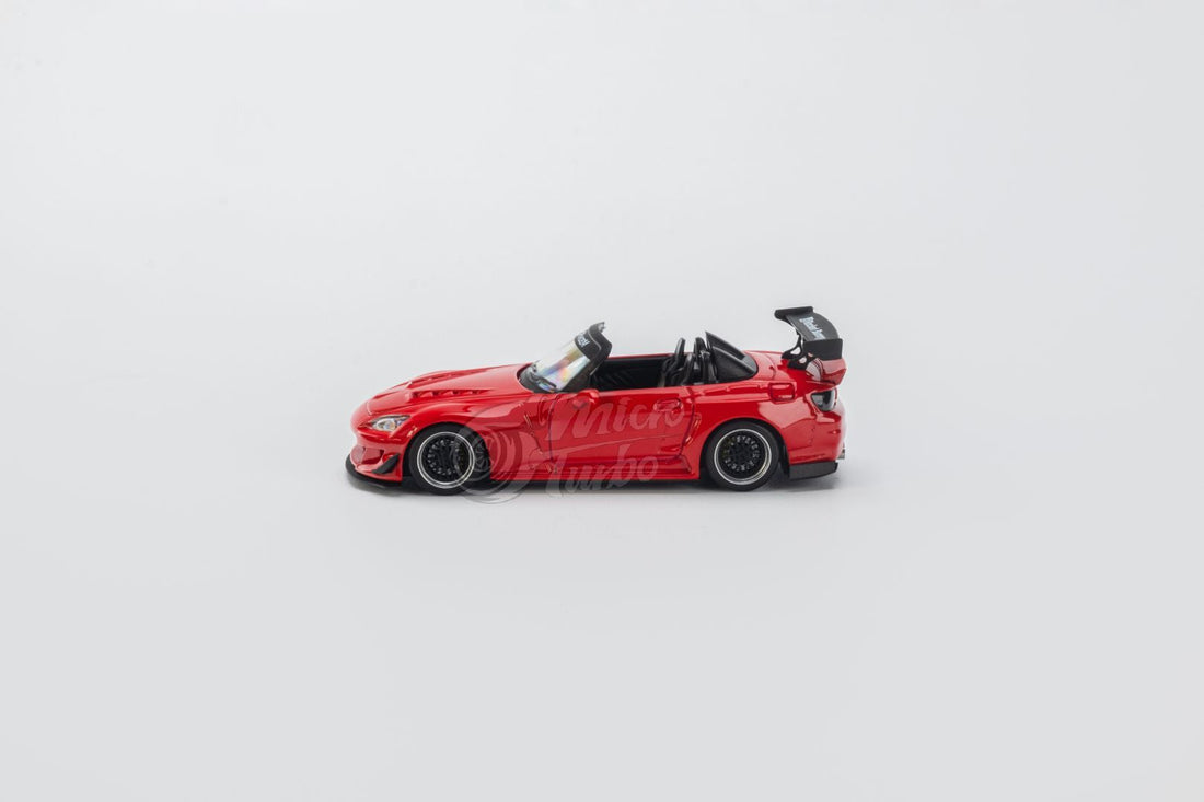 Honda S2000 Roadster Pandem Rocket Bunny Aero Kit in Red 1:64 by Microturbo Driver Side View