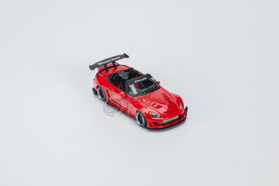 Honda S2000 Roadster Pandem Rocket Bunny Aero Kit in Red 1:64 by Microturbo Angled Front View