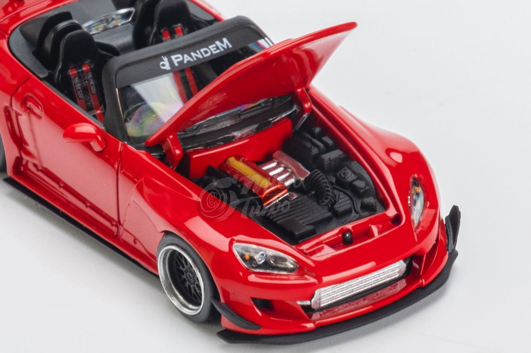 Honda S2000 Roadster Pandem Rocket Bunny Aero Kit in Red 1:64 by Microturbo Engine View