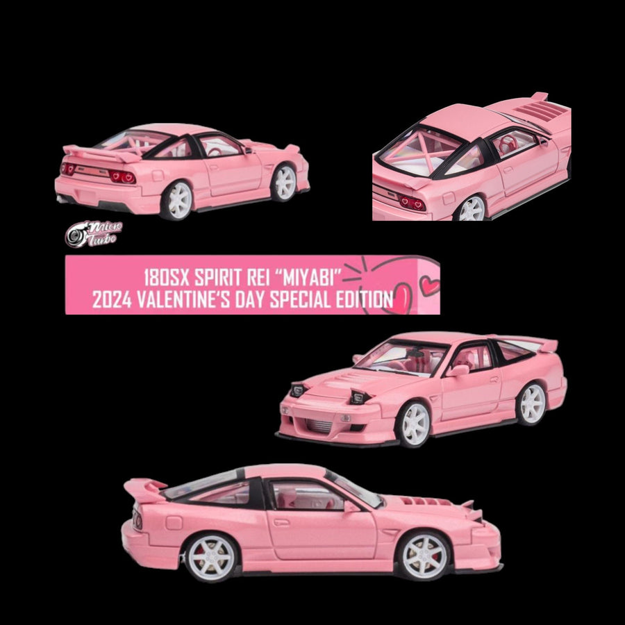 Nissan 180SX Custom Spirit Rei "MIYABI" in Pink 2024 Valentine's Special Edition 1:64 by MicroTurbo