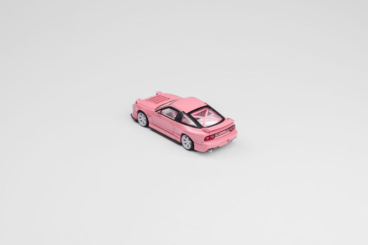 Nissan 180SX Custom Spirit Rei "MIYABI" in Pink 2024 Valentine's Special Edition 1:64 by MicroTurbo Angled Driver Rear View