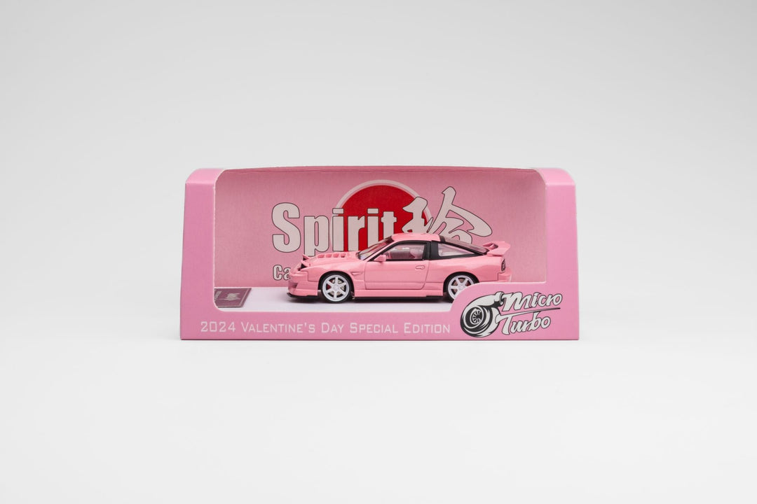 Nissan 180SX Custom Spirit Rei "MIYABI" in Pink 2024 Valentine's Special Edition 1:64 by MicroTurbo Package View