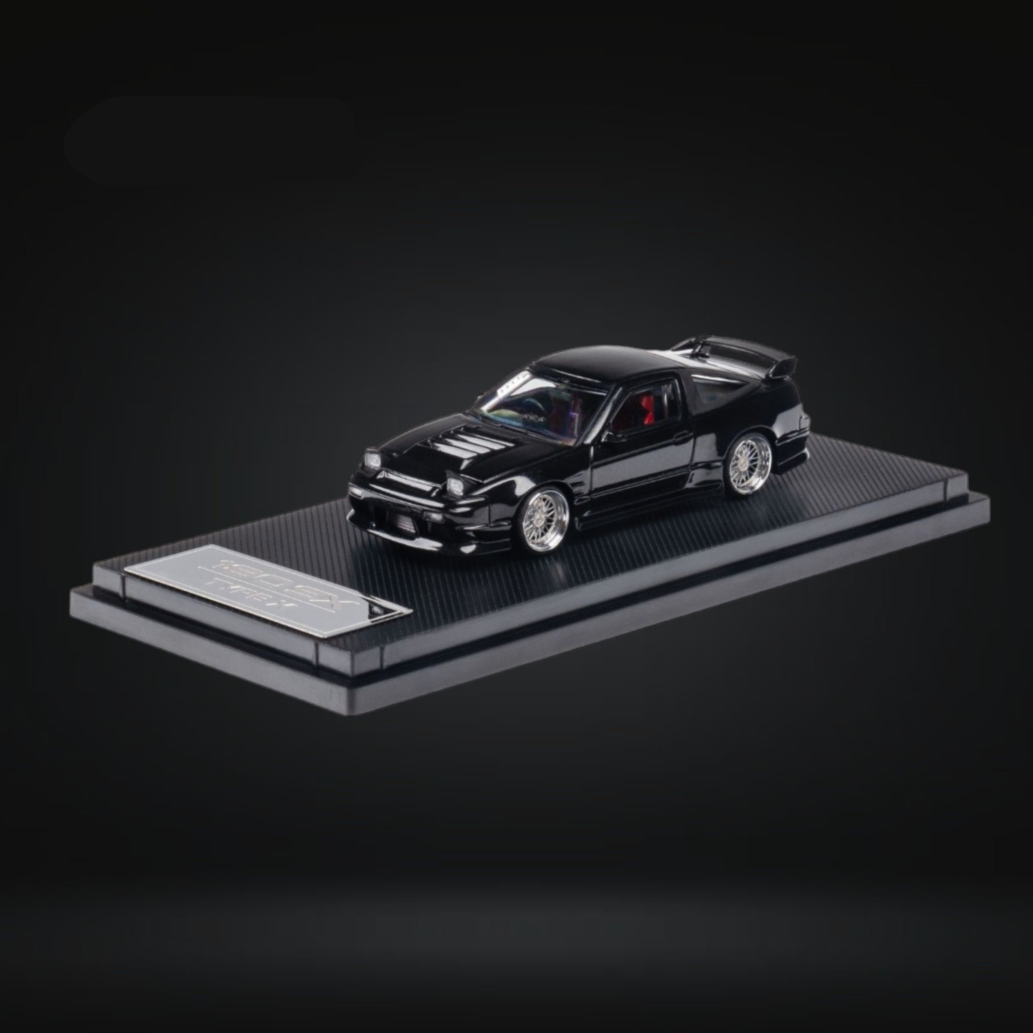 有名ブランド Nissan Custom 180SX Type X Metallic Black 1:64 by MicroTurbo ミニカー
