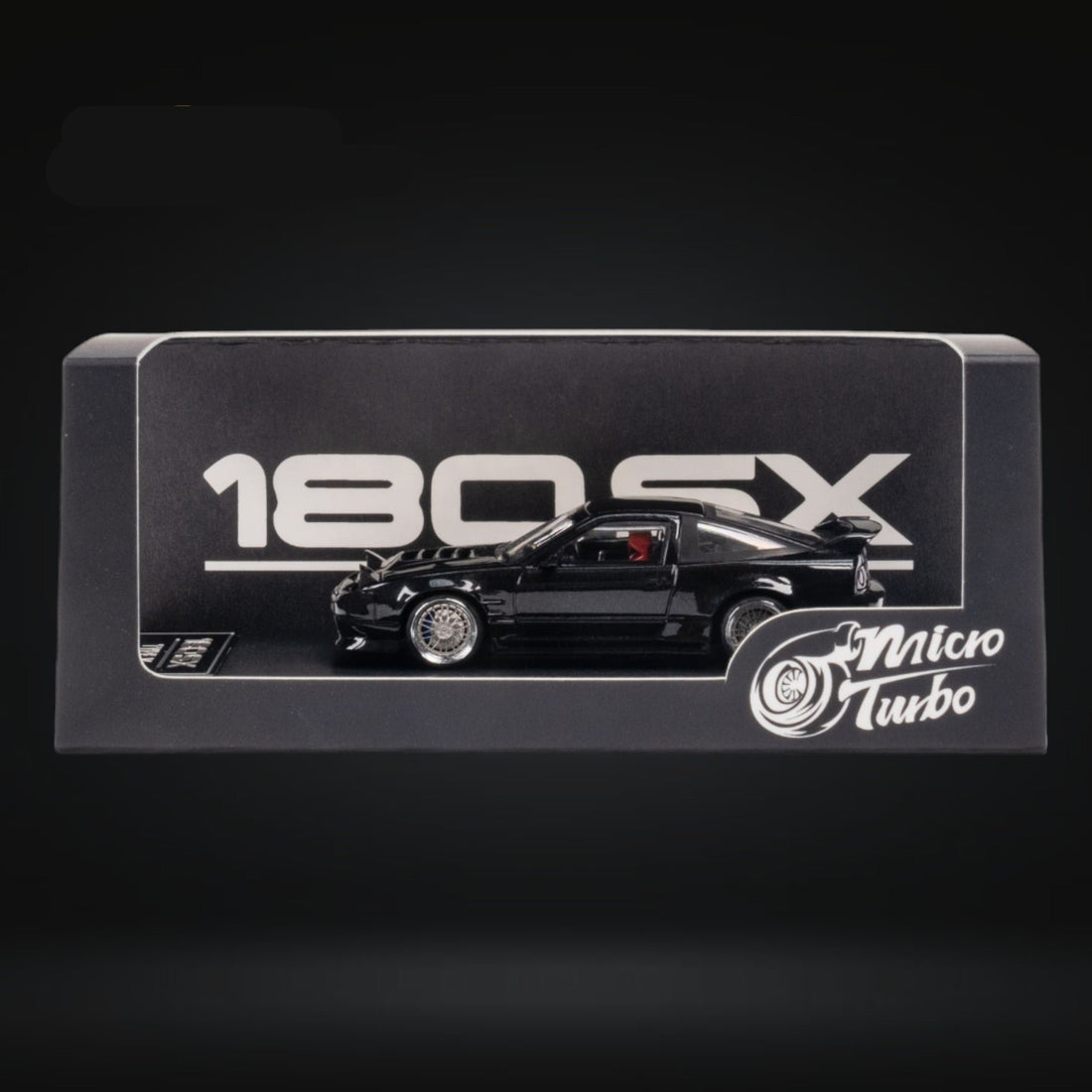 Nissan Custom 180SX Type X Metallic Black 1:64 by MicroTurbo MT64180SXBLK Package View