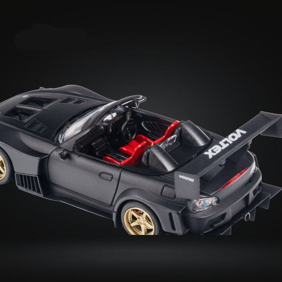 Honda S2000 JS Racing Custom in Matte Black 1:64 by Microturbo MT6408A2 Interior View