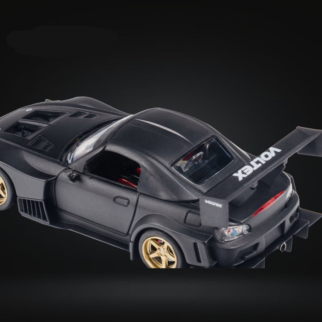 Honda S2000 JS Racing Custom in Matte Black 1:64 by Microturbo MT6408A2 Driver Side Angle View